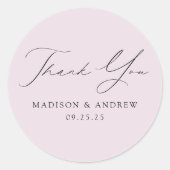 Modern legant Lavender Wedding Bedankt Ronde Sticker (Voorkant)