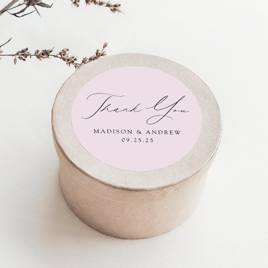Modern legant Lavender Wedding Bedankt Ronde Sticker
