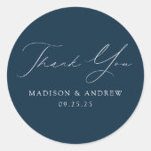 Modern legant marineverbod bedankt ronde sticker (Voorkant)