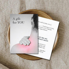 Modern legant massage Therapist Gift Certificate Kortingskaartje