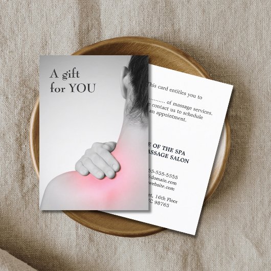 Modern legant massage Therapist Gift Certificate Kortingskaartje