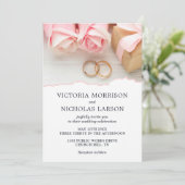 Modern legant Rings met Rozen Weddenschap Kaart (Staand voorkant)