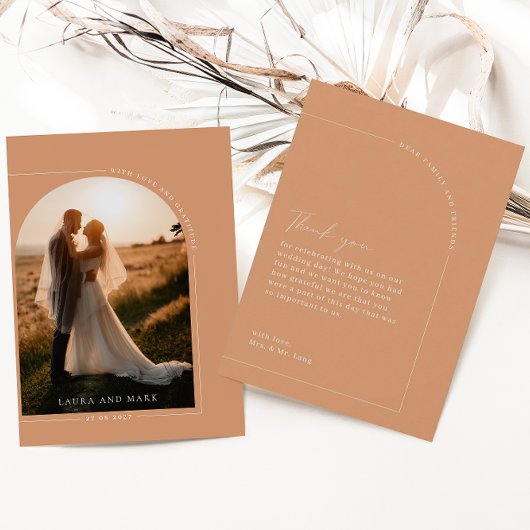 Modern legant Rust Arch Foto bedankt! Bedankkaart