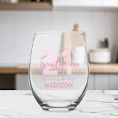 Modern legant script 21 21e verjaardag wijnglas zonder voet