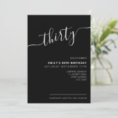 Modern legant script 30th Birthday Kaart (Staand voorkant)