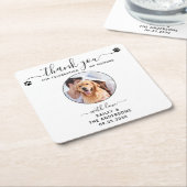 Modern legant script bedankt foto's weddenschap kartonnen onderzetters (Schuin)