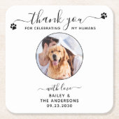 Modern legant script bedankt foto's weddenschap kartonnen onderzetters (Voorkant)