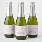 Modern legant Script Lavender Wedding Sparkling Wijnetiket (Flessen)