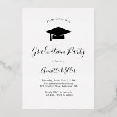 Modern legant script voegt fotograaf toe folie uitnodiging (Achterkant)