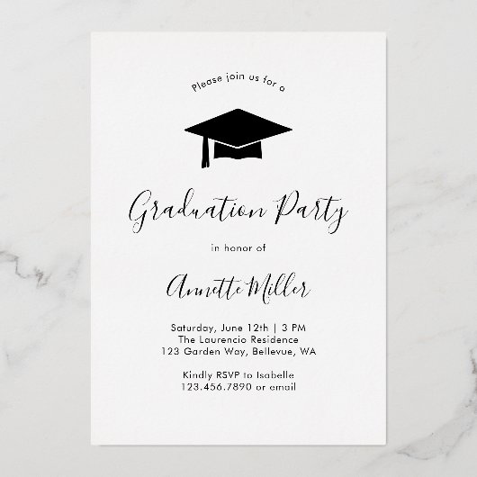 Modern legant script voegt fotograaf toe folie uitnodiging (Achterkant)