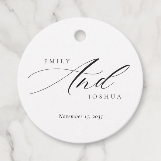 Modern legant Script Wedding Bedankjes Labels (Voorkant)
