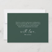 Modern legant Script Wedding Bedankkaart (Achterkant)