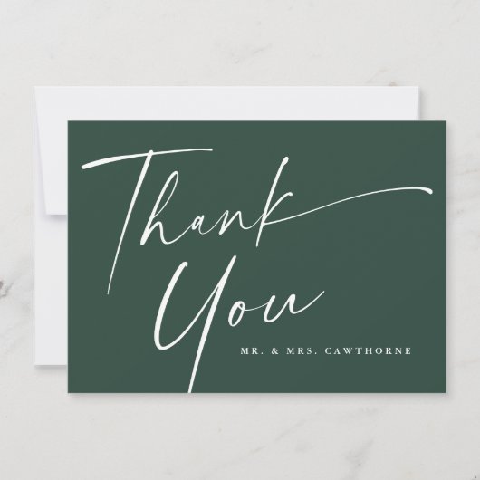 Modern legant Script Wedding Bedankkaart (Voorkant)