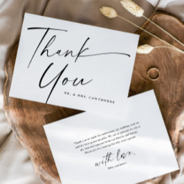 Modern legant Script Wedding Bedankkaart