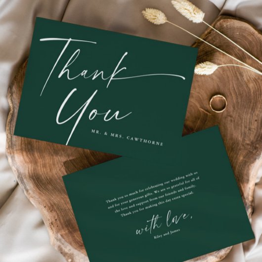 Modern legant Script Wedding Bedankkaart