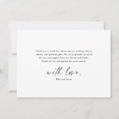 Modern legant Script Wedding Bedankkaart (Achterkant)