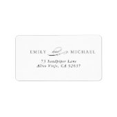 Modern legant Script Wedding Return-adres Etiket (Voorkant)