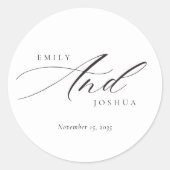 Modern legant Script Wedding Ronde Sticker (Voorkant)