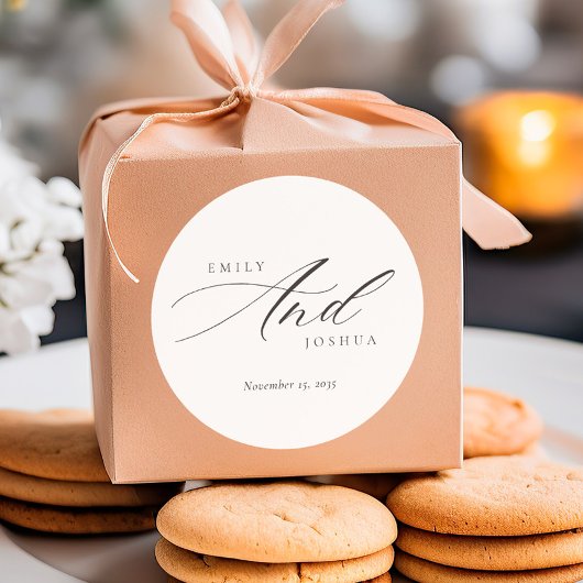 Modern legant Script Wedding Ronde Sticker