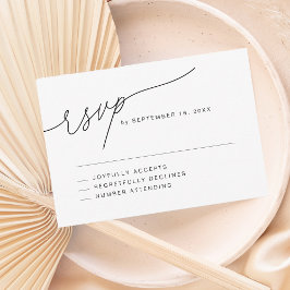 Modern legant Script Wedding RSVP Kaartje