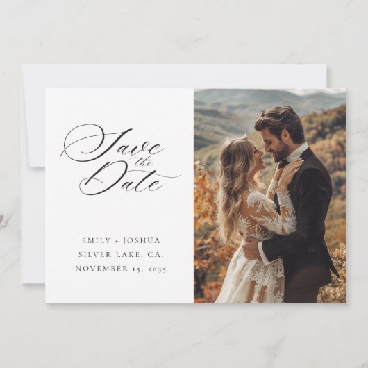 Modern legant Script Wedding Save The Date (Voorkant)