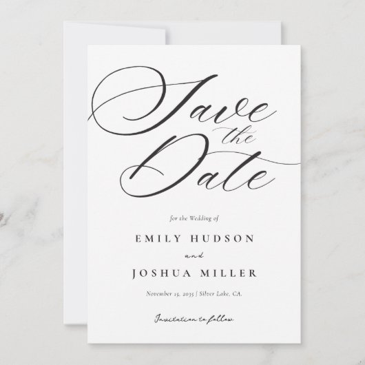 Modern legant Script Wedding Save The Date (Voorkant)