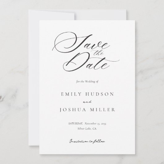 Modern legant Script Wedding Save The Date (Voorkant)