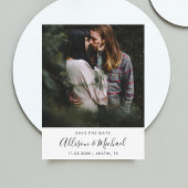 Modern legant Script Wedding Save the Date Photo Aankondigingskaart