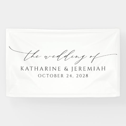 Modern legant Script Wedding Spandoek (Horizontaal)