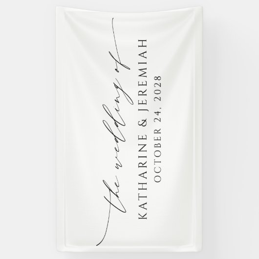 Modern legant Script Wedding Spandoek (Verticaal)