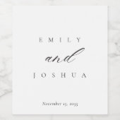 Modern legant Script Wedding Wijn Etiket (Enkel label)