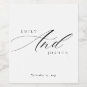 Modern legant Script Wedding Wijn Etiket (Enkel label)