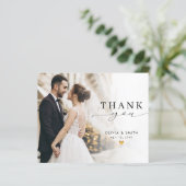 Modern legant Script Weduwfoto Hartelijk kaart (Staand voorkant)