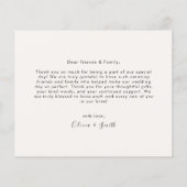 Modern legant Script Weduwfoto Hartelijk kaart (Achterkant)