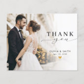 Modern legant Script Weduwfoto Hartelijk kaart (Voorkant)