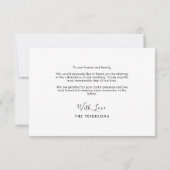 Modern legant Script Weduwfoto Hartelijk kaart (Achterkant)