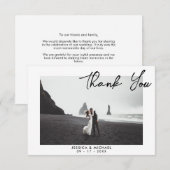 Modern legant Script Weduwfoto Hartelijk kaart (Voorkant / Achterkant)