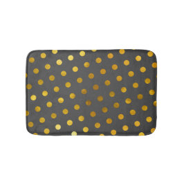 Modern legant Simple Classy Grey Gold Polka Dots Badmat