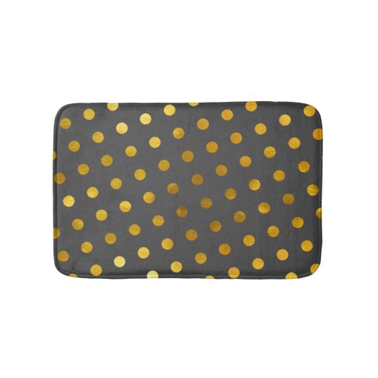 Modern legant Simple Classy Grey Gold Polka Dots Badmat (Voorkant)