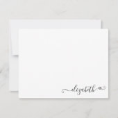 Modern legant Simple Feminine Girly Heart Script Notitiekaartje (Voorkant)