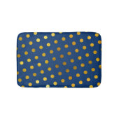 Modern legant Simple Navy Blue & Gold Polka Dots Badmat (Voorkant)