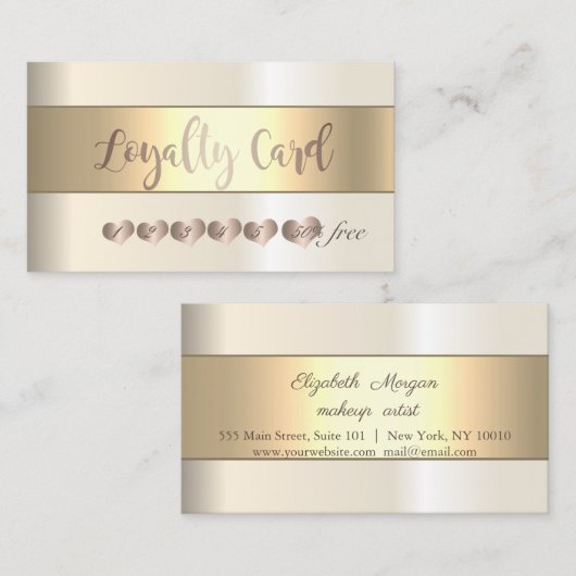 Modern legant, Stripe Luminous, Hearts Loyalty Car (Voorkant / Achterkant)