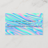 Modern legant, Stripe, Silver Confetti, Holografis Visitekaartje (Achterkant)