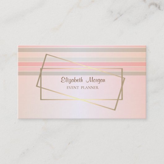 Modern legant striped, Gold Lijst Visitekaartje (Voorkant)