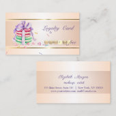 Modern legant, striped, Macarons Klantenkaartje (Voorkant / Achterkant)