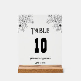 Modern legant taupe Weddenschappen Table Number Acryl Bord