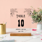 Modern legant taupe Weddenschappen Table Number Acryl Bord (Huwelijk)