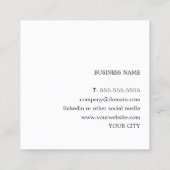 Modern legant Texture Grey Consultant Vierkante Visitekaartje (Achterkant)