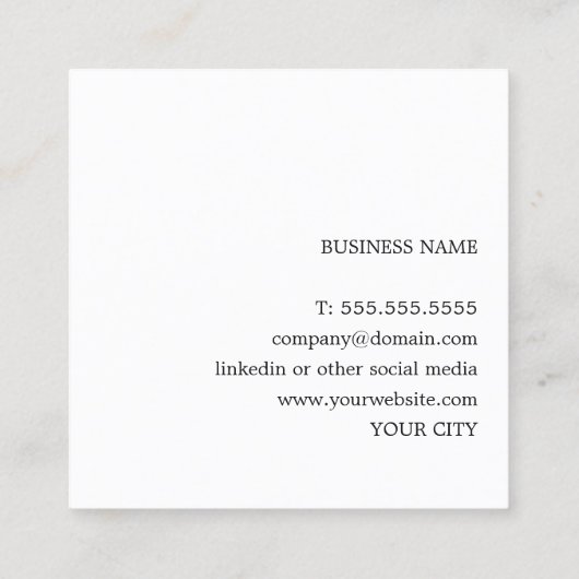 Modern legant Texture Grey Consultant Vierkante Visitekaartje (Achterkant)