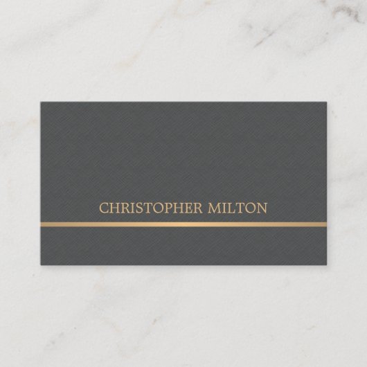 Modern legant Texture Grey Faux Gold Consultant Visitekaartje (Voorkant)